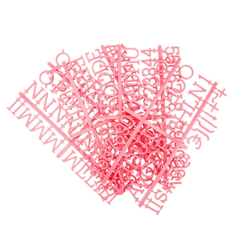 Veskaoty 1 Inch Letters for Felt Letter Board, 188 Pieces Including Characters, Numbers & Symbols for Changeable Plastic Message Boards by Veskaoty (Pink) - Image 1